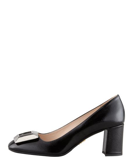 prada vernice saffiano pump|Prada Vernice Saffiano Buckle Pump .